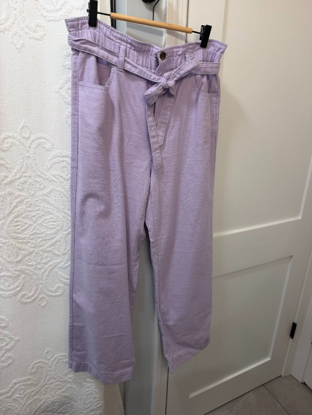 J.Crew women's purple belt tie pants size 10